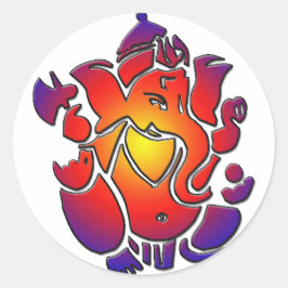 Ganesh in kleuren ronde sticker