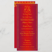 Ganesh | Indian God Red Wedding Rack Kaarten (Voorkant / Achterkant)