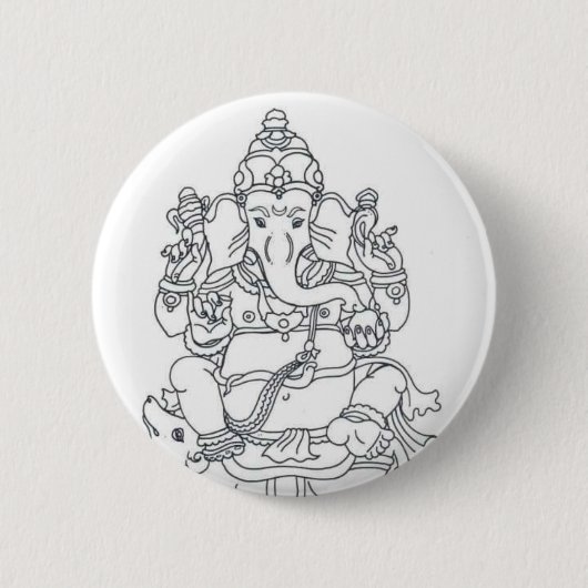 Ganesh-knoopbadge Ronde Button 5,7 Cm (Voorkant)