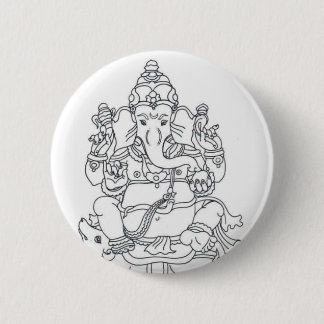 Ganesh-knoopbadge Ronde Button 5,7 Cm
