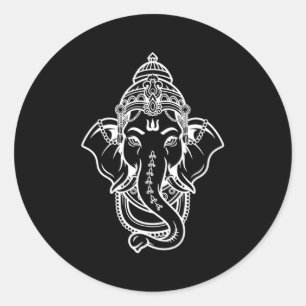 Ganesh Lord Ganesha Hindu Godheid Meditatie Ronde Sticker