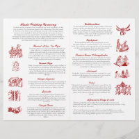Ganesh Red Hindu Mariage Ceremony Programme plié