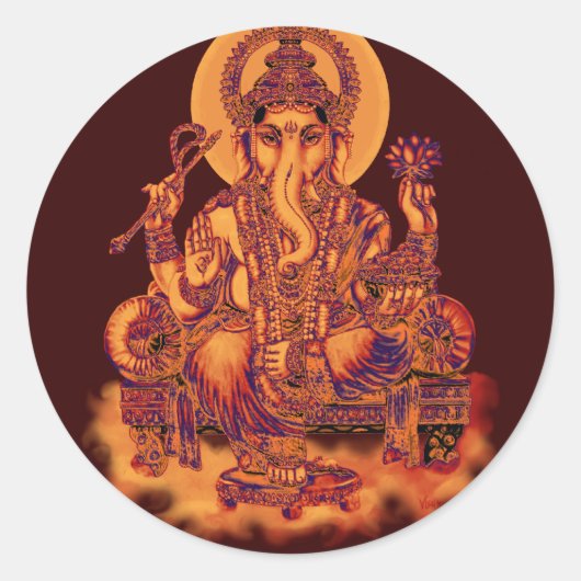 Ganesh - Remover van belemmeringen Ronde Sticker (Voorkant)