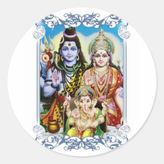 Ganesh, Shiva en Parvati, Lord Ganesha, Durga Ronde Sticker