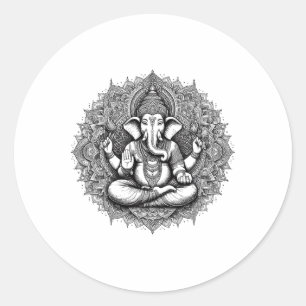 Ganesh Symbool Yoga Hindoe Olifant God Ganesha Puj Ronde Sticker