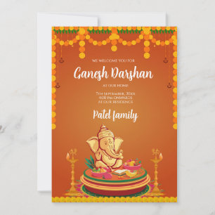 Ganesh-uitnodigingen Digitale Ganpati nodigt Ganes Kaart