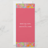 Ganesh Wedding Invitation roze Kaart (Achterkant)