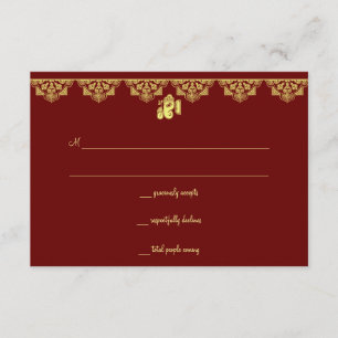 Ganesh Wedding RSVP-kaarten RSVP Kaartje