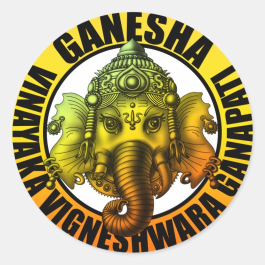 Ganesha2 Ronde Sticker (Voorkant)
