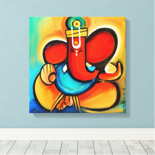 Ganesha abstract canvas afdruk