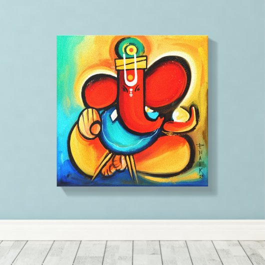 Ganesha abstract canvas afdruk (Insitu (Houten vloer))
