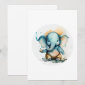 ganesha als schattige blauwe baby olifant feestdagenkaart (Voorkant / Achterkant)