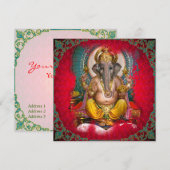 GANESHA - Carte, Salutation, Invitation (Devant / Derrière)