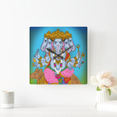 Ganesha Clock & Wall Art for Home Use Vierkante Klok (Huis)