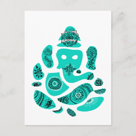 Ganesha Elephant India Briefkaart (Voorkant)