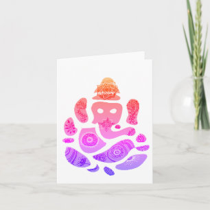 Ganesha Elepnat God Kleurrijke Note Kaart
