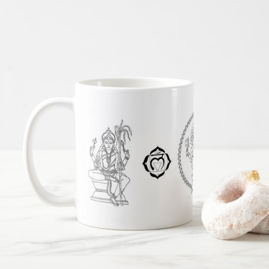 Ganesha et tasse de café de déesses (Avec donut)