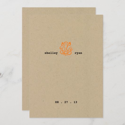 Ganesha Faire-part de mariage (Devant / Derrière)