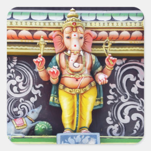 Ganesha God Statue Vierkante Sticker