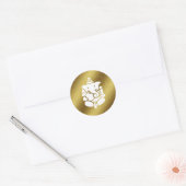 Ganesha Golden Glitter Ronde Sticker (Envelop)