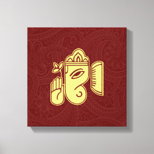 Ganesha Hindoe Godheid Canvas Wand Kunst Afdruk