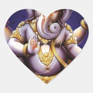 Ganesha Hindu India Asian Elephant Deity Hart Sticker