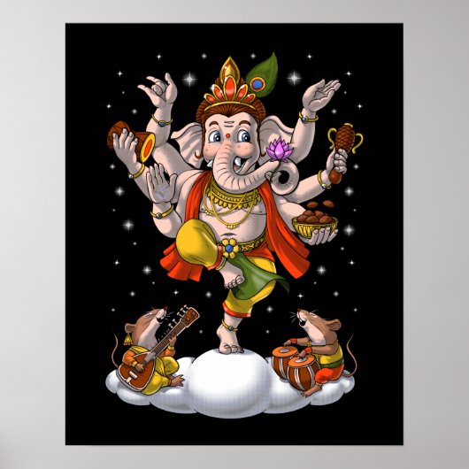 Ganesha Hinduism Elephant God Poster (Voorkant)
