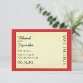 Ganesha Indiase bruiloft Save the Date (Staand voorkant)