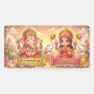 Ganesha & Lakshmi Voorspoed Zegen Spandoek