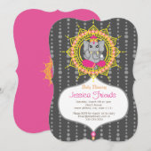 Ganesha meisje Baby shower 5 "x 7" uitnodigingskaa Kaart (Voorkant / Achterkant)