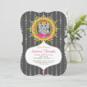 Ganesha meisje Baby shower 5 "x 7" uitnodigingskaa Kaart (Staand voorkant)