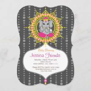 Ganesha meisje Baby shower 5 "x 7" uitnodigingskaa Kaart