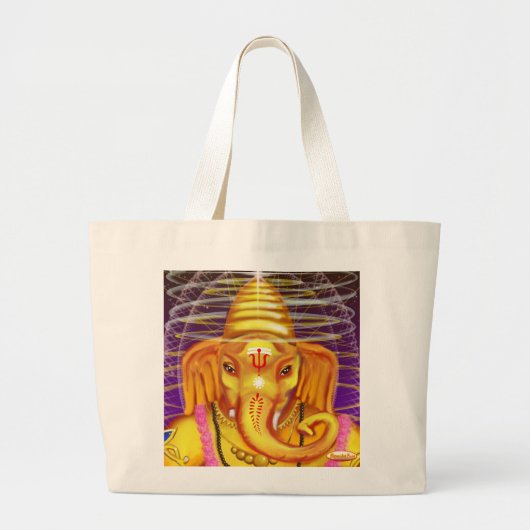 Ganesha met een geleidedoek grote tote bag (Voorkant)