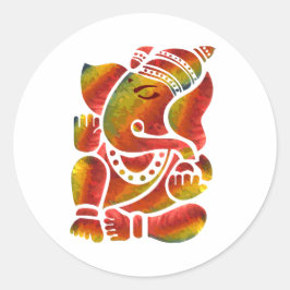 Ganesha Multicolor Painting Ronde Sticker