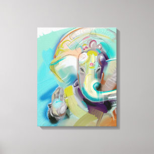 Ganesha - olifant buddha - kunstdruk op doek canvas afdruk