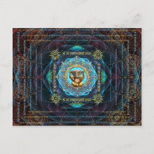 Ganesha- Om Gam Ganapataye Namah Briefkaart