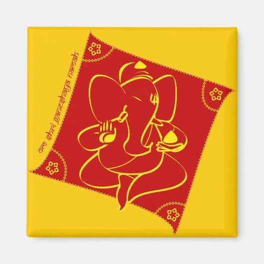 Ganesha Red Magnet (Devant)