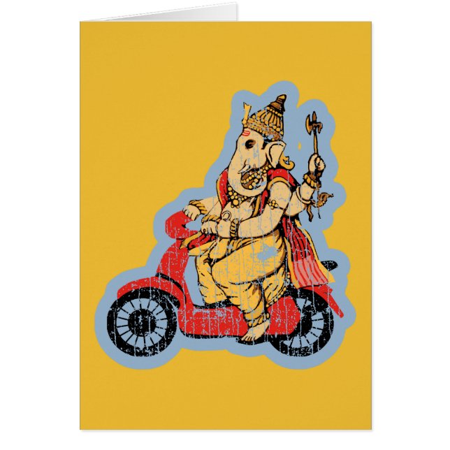 Ganesha Riding a Scooter (Voorkant)
