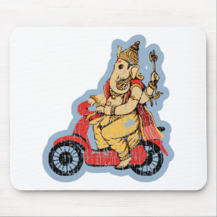 Ganesha Riding a Scooter Muismat