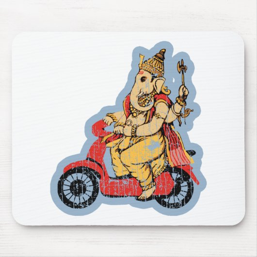Ganesha Riding a Scooter Muismat (Voorkant)
