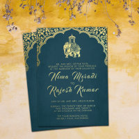 Ganesha Rouge Faire-part de mariage Indien