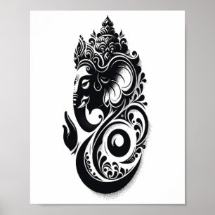 Ganesha, spirituele hindoe Ganesh Indiase Yoga God Poster