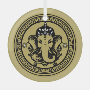 Ganesha-thema Hindu kunstprint Glas Ornament