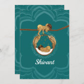 Ganesha verwing an sleeping Indian baby boy Aankondiging (Voorkant / Achterkant)