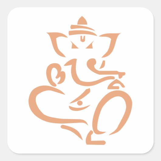 Ganesha Vierkante Sticker (Voorkant)