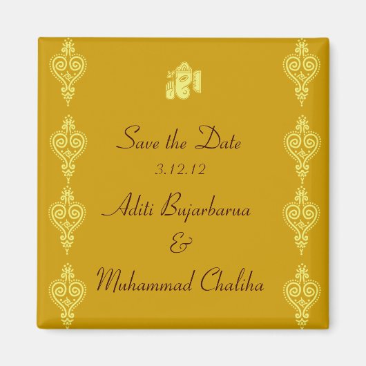 Ganesha Wedding Favor Magnets Magneet (Voorkant)