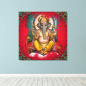 GANESHA - Wrapped Canvas Afdruk (Insitu (Houten vloer))