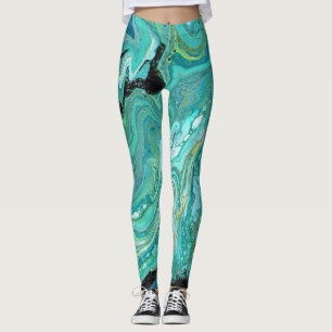 Gang de retour 1 Leggings abstraits bleus verts ap