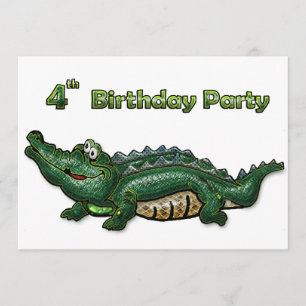 Gang Green Gator 4th Birthday Kaart