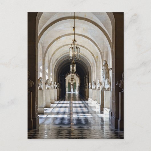 Gang met standbeelden in het Kasteel van Versaille Briefkaart (Voorkant)